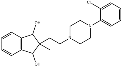 2-[2-[4-(o-Chlorophenyl)-1-piperazinyl]ethyl]-2-methyl-1,3-indanediol 结构式