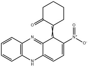 2-[2-ニトロフェナジン-1(5H)-イリデン]シクロヘキサノン 化学構造式