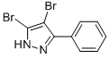 3-フェニル-4,5-ジブロモ-1H-ピラゾール 化学構造式