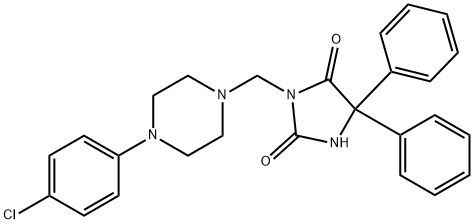 3-[[4-(p-Chlorophenyl)-1-piperazinyl]methyl]-5,5-diphenyl-2,4-imidazolidinedione Structure