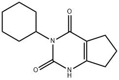 3-シクロヘキシル-6,7-ジヒドロ-1H-シクロペンタピリミジン-2,4(3H,5H)-ジオン 化学構造式