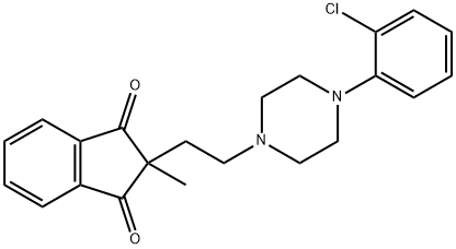 2-[2-[4-(o-クロロフェニル)-1-ピペラジニル]エチル]-2-メチル-1,3-インダンジオン 化学構造式