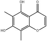 5,7-ジヒドロキシ-6,8-ジメチル-4H-1-ベンゾピラン-4-オン 化学構造式