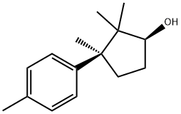 (1S,3S)-2,2,3-トリメチル-3-(4-メチルフェニル)シクロペンタノール 化学構造式