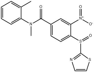BENZAMIDE, N-METHYL-N-(2-METHYLPHENYL)-3-NITRO-4-(2-THIAZOLYLSULFINYL)- Structure