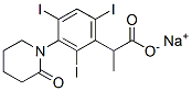 2-[3-(2-Oxopiperidino)-2,4,6-triiodophenyl]propionic acid sodium salt Structure