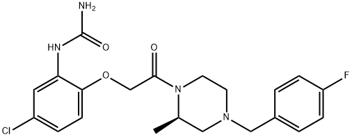 Urea, N-[5-chloro-2-[2-[(2R)-4-[(4-fluorophenyl)Methyl]-2-Methyl-1-piperazinyl]-2-oxoethoxy]phenyl]- Structure