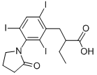 α-エチル-2,4,6-トリヨード-3-(2-オキソピロリジン-1-イル)ヒドロけい皮酸 化学構造式