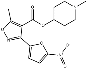 5-Methyl-3-(5-nitro-2-furyl)-4-isoxazolecarboxylic acid 1-methyl-4-piperidyl ester Structure