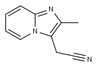 2-メチルイミダゾ[1,2-a]ピリジン-3-アセトニトリル 化学構造式