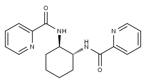 (-)-N,N'-(1R,2R)-1,2-ジアミノシクロヘキサンジイルビス(2-ピリジンカルボキサミド) 化学構造式