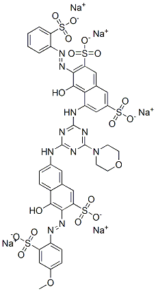 4-ヒドロキシ-5-[[4-[[5-ヒドロキシ-6-[[4-メトキシ-2-(ソジオスルホ)フェニル]アゾ]-7-(ソジオスルホ)ナフタレン-2-イル]アミノ]-6-モルホリノ-1,3,5-トリアジン-2-イル]アミノ]-3-[[2-(ソジオスルホ)フェニル]アゾ]-2,7-ナフタレンジスルホン酸ジナトリウム