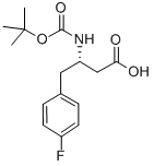 (S)-N-叔丁氧羰基-3-氨基-4-(4-氟苯基)丁酸 结构式