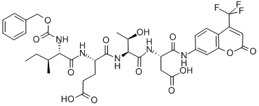 Z-异亮氨酰-谷氨酰-苏氨酰-天冬氨酸-AFC 结构式