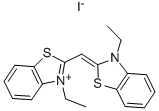 3-エチル-2-[[3-エチルベンゾチアゾール-2(3H)-イリデン]メチル]ベンゾチアゾール-3-イウム·ヨージド 化学構造式