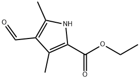 4-ホルミル-3,5-ジメチル-1H-ピロール-2-カルボン酸エチル 化学構造式
