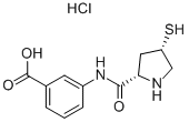 3-[(2S,4S)-4-巯基吡咯烷-2-羰酰胺基]苯甲酸盐酸盐, 219909-83-8, 结构式