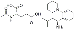(S)-3-甲基-1-[2-(1-哌啶基)苯基]丁胺.N-乙酰-L-谷氨酸盐 结构式
