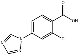 2-chloro-4-(1H-1,2,4-triazol-1-yl)benzenecarboxylic acid Structure