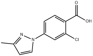 2-Chloro-4-(3-Methyl-1H-pyrazol-1-yl)benzoic acid Structure