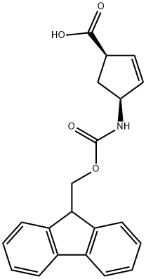 (+)-(1R,4S)-N-FMOC-4-氨基环戊-2-烯羧酸 结构式