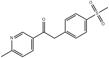 2-(4-甲磺酰基苯基)-1-(6-甲基吡啶-3-基)-乙酮, 221615-75-4, 结构式