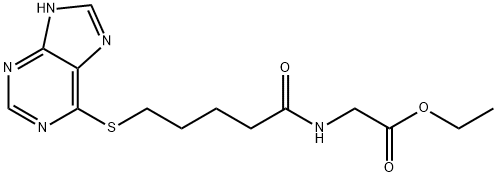 ethyl N-[1-oxo-5-(1H-purin-6-ylthio)pentyl]glycinate Struktur