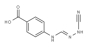 Benzoic acid, 4-[[(cyanoamino)iminomethyl]amino]- (9CI) 结构式