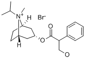 3-(3-Hydroxy-1-oxo-2-phenylpropo-xy)-8-methyl-8-(1-methylethyl)-8-azoniabicyclo(3.2. 1)octanbromid,(endo,syn)-(+-)-