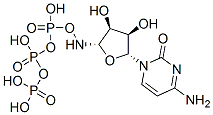 [[[[(2S,3S,4R,5R)-5-(4-amino-2-oxo-pyrimidin-1-yl)-3,4-dihydroxy-oxola n-2-yl]amino]oxy-hydroxy-phosphoryl]oxy-hydroxy-phosphoryl]oxyphosphon ic acid Struktur
