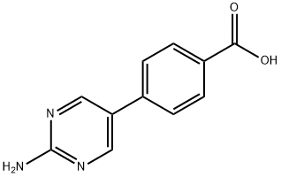 4-(2-AMINOPYRIMIDIN-5-YL)BENZOIC ACID, 222987-21-5, 结构式