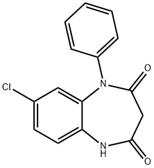 8-クロロ-1-フェニル-1H-1,5-ベンゾジアゼピン-2,4(3H,5H)-ジオン 化学構造式