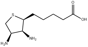 テトラヒドロ-3,4-ジアミノ-2-チオフェンペンタン酸 化学構造式