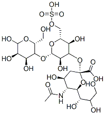 (2S,4S,5R,6R)-5-acetamido-2-[(2R,3S,4S,5R,6S)-3,5-dihydroxy-2-(sulfoox ymethyl)-6-[(2R,3R,4S,5R)-4,5,6-trihydroxy-2-(hydroxymethyl)oxan-3-yl] oxy-oxan-4-yl]oxy-4-hydroxy-6-[(1S,2R)-1,2,3-trihydroxypropyl]oxane-2- carboxylic acid 结构式