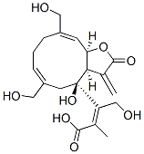 (3aR,4S,6Z,10Z,11aR)-3a,4,5,8,9,11a-Hexahydro-3-methylene-6,10-bis(hydroxymethyl)-4-hydroxycyclodeca[b]furan-2(3H)-one 4-[(Z)-4-hydroxy-2-methyl-2-butenoate] Struktur