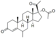 17-Hydroxy-6-methylpregn-4-ene-3,20-dione 17-acetate Structure