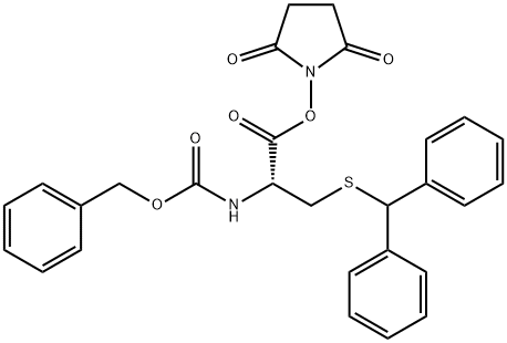 [(R)-2-[(2,5-Dioxo-1-pyrrolidinyl)oxy]-2-oxo-1-[(diphenylmethylthio)methyl]ethyl]carbamic acid benzyl ester 结构式