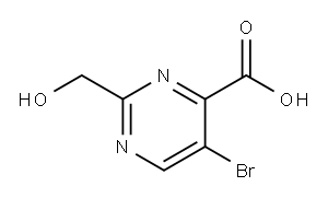 5-bromo-2-(hydroxymethyl)pyrimidine-4-carboxylic acid, 22433-10-9, 结构式