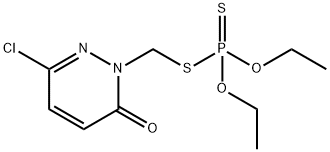 ホスホロジチオ酸O,O-ジエチルS-[(3-クロロ-6-オキソ-1(6H)-ピリダジニル)メチル] 化学構造式