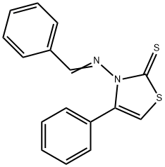 3-Benzylideneamino-4-phenylthiazoline-2-thione 结构式