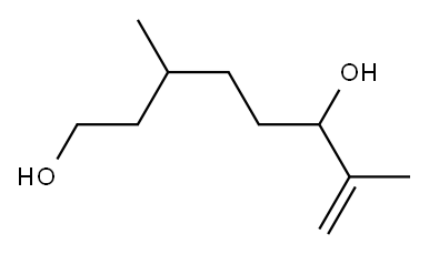 3,7-ジメチル-7-オクテン-1,6-ジオール 化学構造式
