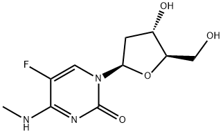 5-fluoro-1-[(2R,4S,5R)-4-hydroxy-5-(hydroxymethyl)oxolan-2-yl]-4-methy lamino-pyrimidin-2-one 结构式