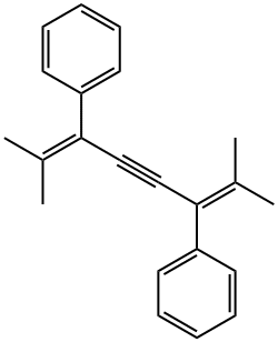 1,1'-[1,4-ビス(1-メチルエチリデン)-2-ブチン-1,4-ジイル]ビスベンゼン 化学構造式