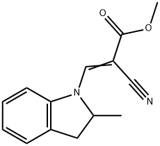 methyl 2-cyano-3-(2,3-dihydro-2-methyl-1H-indol-1-yl)acrylate Struktur
