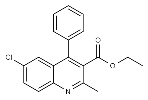 6-Chloro-3-ethoxycarbonyl-2-methyl-4-phenylquinoline, 22609-01-4, 结构式