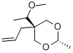 5β-アリル-5α-(1-メトキシエチル)-2β-メチル-1,3-ジオキサン 化学構造式
