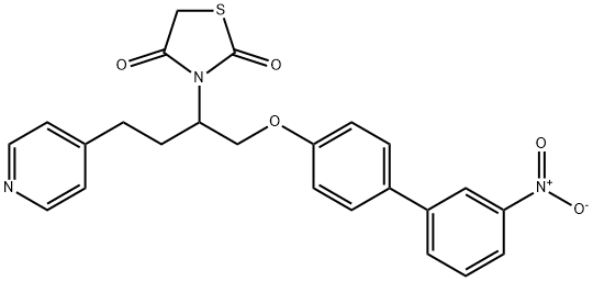 3-[1-[[(3μ-nitro[1,1μ-biphenyl]-4-yl)oxy]methyl]-3-(4-pyridinyl)propyl]-2,4-thiazolidinedione|3-{1-[(3'-硝基-4-联苯基)氧基]-4-(4-吡啶基)-2-丁烷基}-1,3-噻唑烷-2,4-二酮