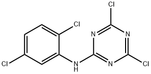 2,4-ジクロロ-6-(2,5-ジクロロアニリノ)-1,3,5-トリアジン 化学構造式