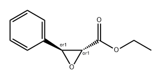 rel-3β*-フェニルオキシラン-2α*-カルボン酸エチル 化学構造式