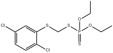 ジチオりん酸O,O-ジエチルS-(2,5-ジクロロフェニルチオ)メチル 化学構造式